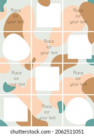 Set of editable social media post lifestyle, fashion, classy.Social media template abstract banner with beiges design.Design backgrounds for social media banner.Mock up for personal blog or shop.