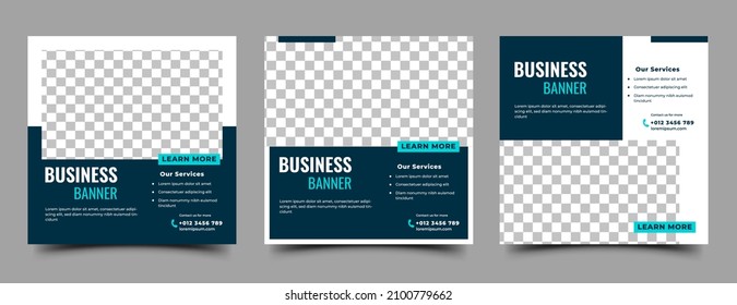 Set of Editable social media post template design for business promotion.