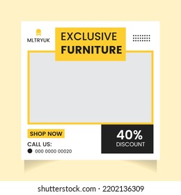 Conjunto de plantillas editables de publicaciones en medios sociales para la venta de muebles modernos