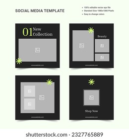 Set of editable social media post design template.Suitable for posters, sales banners, advertisements, advertisements, promotions. fully editable vector eps 10 file format