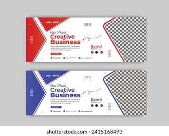 Set of Editable social media post template modern background. Promotional web banner for companyMarketing agency facebook cover and banner template
