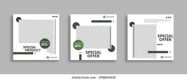 Set of Editable sosial media post, minimal square banner template. Vector illustration EPS.10