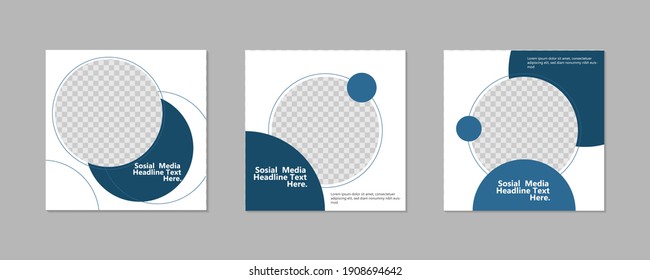 Set of Editable sosial media post, minimal square banner template. Vector illustration EPS.10