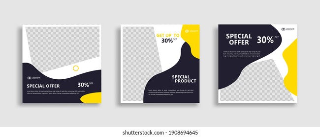 Set Of Editable Sosial Media Post, Minimal Square Banner Template. Vector Illustration EPS.10