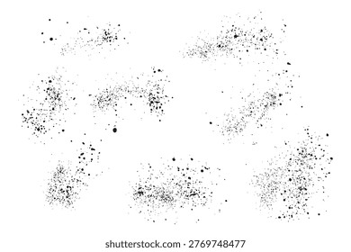 Set of editable sparkle black paint ink bleeding vector blood background design