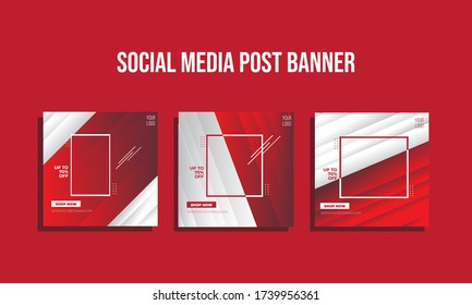 Set of Editable sport social media post template. Abstract style banner. Suitable for social media post and web internet ads.