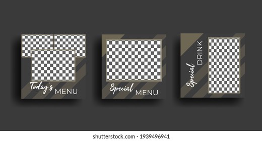 Set of Editable Square Banner or Flyer Template. Suitable for Social Media Post and Web Internet Ads 