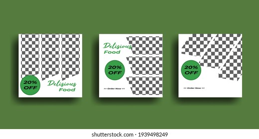 Set of Editable Square Banner or Flyer Template. Suitable for Social Media Post and Web Internet Ads 