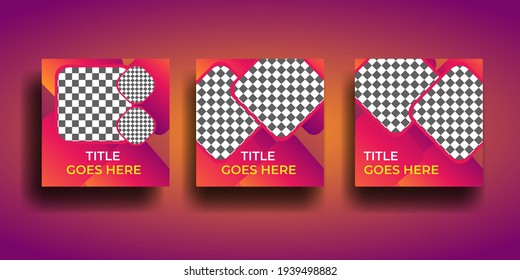 Set of Editable Square Banner or Flyer Template. Suitable for Social Media Post and Web Internet Ads 