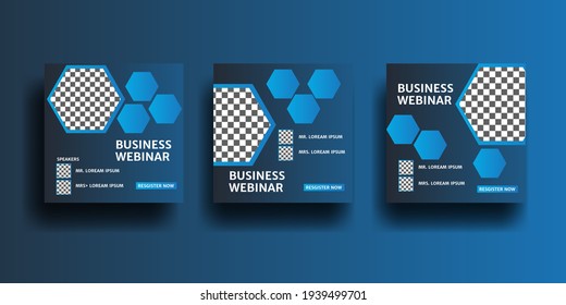 Set of Editable Square Banner or Flyer Template. Suitable for Social Media Post and Web Internet Ads 