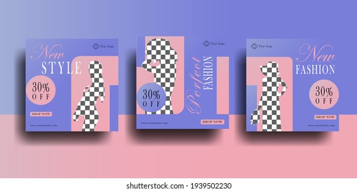Set von Editable Square Banner oder Flyer Template. Geeignet für Social Media Post- und Web-Werbung 