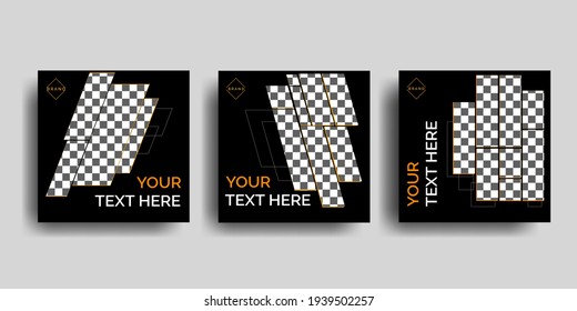 Set of Editable Square Banner or Flyer Template. Suitable for Social Media Post and Web Internet Ads 