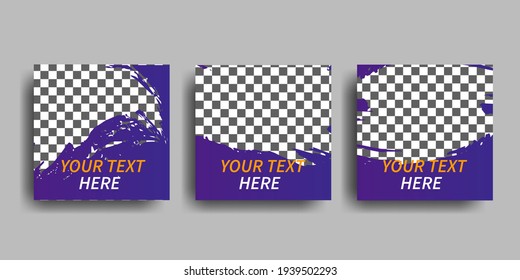 Set of Editable Square Banner or Flyer Template. Suitable for Social Media Post and Web Internet Ads 