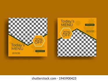 Set of Editable Square Banner or Flyer Template. Suitable for Social Media Post and Web Internet Ads 