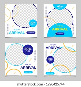 Set of Editable square banner sale social media post template collection