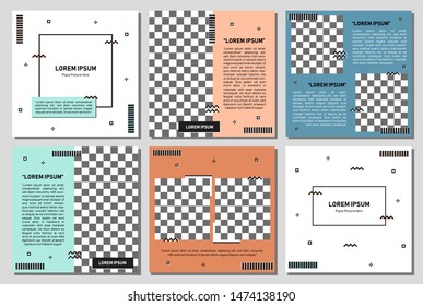 Set of editable square banner template. Editable banner for social media post and web/internet ads. Editable banner adversiter template.