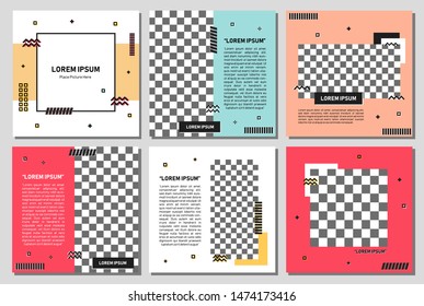 Set of editable square banner template. Editable banner for social media post and web/internet ads. Editable banner adversiter template.