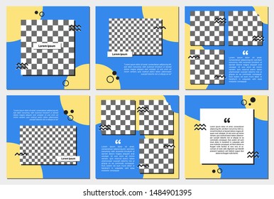 Set of editable square banner template. Editable banner for social media post and web/internet ads. Editable banner adversiter template.