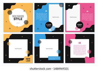 Set of editable square banner template. Editable banner for social media post and web/internet ads. Editable banner adversiter template.