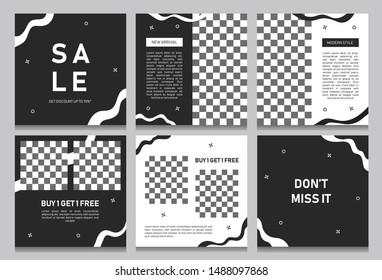Set of editable square banner template. Editable banner for social media post and web/internet ads. Editable banner adversiter template.
