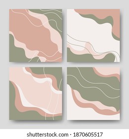 Conjunto de plantilla de banner cuadrado editable. Forma abstracta con línea. Vector de diseño plano. Usable para medios sociales, banner y anuncios de internet.
