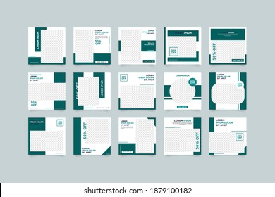 Set of Editable square banner template for ad. Suitable for social media post for promotion.