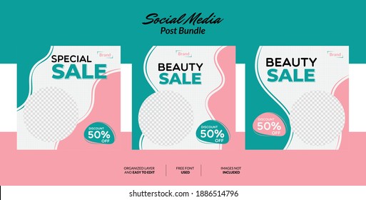 set of editable square banner template, Vector illustration with photo college, Suitable for social media post and web internet ads.