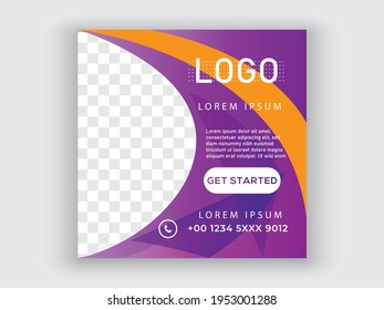 Conjunto de plantilla de banner cuadrado editable. plantilla de publicación en redes sociales de empresa y ejercicio .varios colores y forma. Perfecto para publicaciones en medios sociales, historias y anuncios en internet.