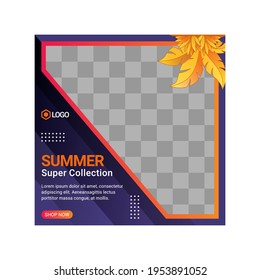 Set of Editable square banner template design for Fashion post on social media