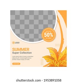 Conjunto de diseño de plantillas de banner cuadrado editable para publicación de moda en medios sociales