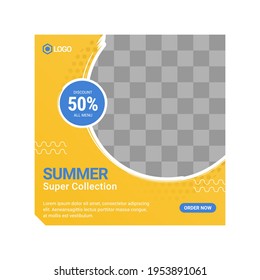 Set of Editable square banner template design for Fashion post on social media
