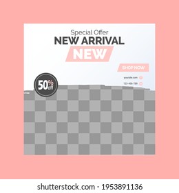 Set of Editable square banner template design for Fashion post on social media