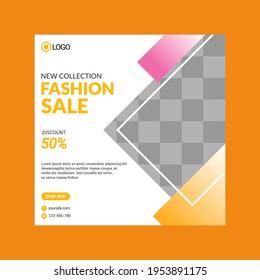 Set of Editable square banner template design for Fashion post on social media
