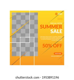 Set of Editable square banner template design for Fashion post on social media