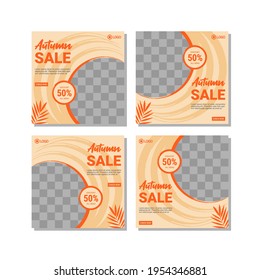 Set of Editable square banner template design for Fashion post on social media