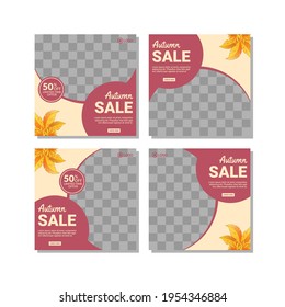 Set of Editable square banner template design for Fashion post on social media
