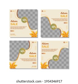 Set bearbeitbarer quadratischer Banner-Vorlagen für Mode-Beiträge in sozialen Medien