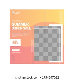 Set of Editable square banner template design for Fashion post on social media