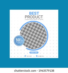 Set of Editable square banner template design for Fashion post on social media
