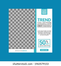 Set of Editable square banner template design for Fashion post on social media