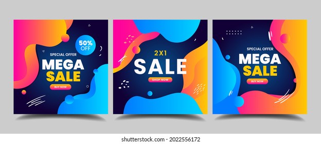 Set Of Editable Square Banner Template. Black And Yellow Background Color With Stripe Line Shape. Suitable For Social Media Post, Instagram And Web Internet Ads. Vector Illustration With Photo College