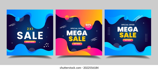 Set of Editable square banner template. Black and yellow background color with stripe line shape. Suitable for social media post, instagram and web internet ads. Vector illustration with photo college