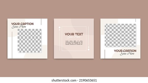 Set of Editable square banner template. Geometric strip line shape frame with place for the photo. Usable for social media, website, flyers, and banners. Modern promotion square banner.
