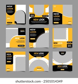 Set of Editable square banner template and new fashion sale Instagram post