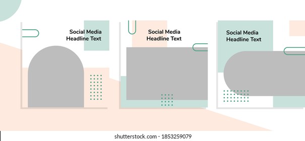 Set of editable square banner templates social media post, for personal profile, artist, trainer, motivator, coach, advertisement, and business. With simple pink and blue color. (1/3)