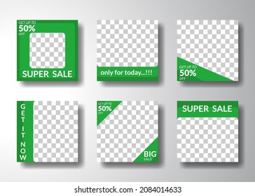 conjunto de plantillas de banner cuadrado modificables. para publicaciones en medios sociales, promociones, marketing digital. 
