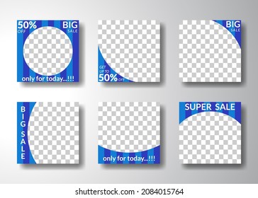 set of editable square banner templates. for social media posts, promotions, digital marketing. simple and unique