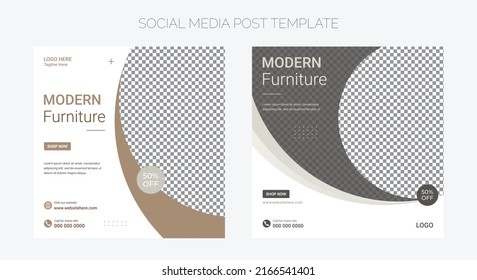 Set of editable square banner templates. Usable for social media posts, furniture sales and promotional advertisements.