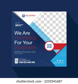 Set of editable square business social media post template design.  Usable for social media, story, and web internet ads.