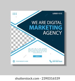 Conjunto de plantilla de diseño de banner web editable cuadrado de negocios. Adecuada para publicación en medios sociales, ilustración vectorial con espacio para añadir imágenes de diseño mínimo y moderno.